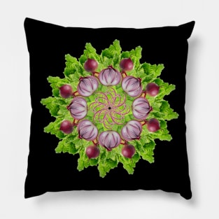 Veggie onion salad mandala Pillow