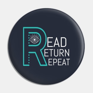 Librarian - read return repeat Pin