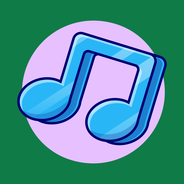 Colorful Music Note Cartoon Vector Icon Illustration (2) by Catalyst Labs