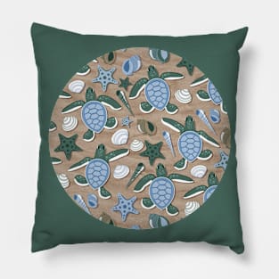 Baby Sea Turtles On a Beach Pillow