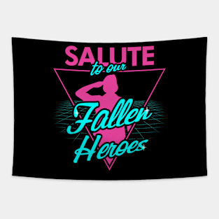 80's Retro Tribute For Hero Veterans Military Army Tribute Tapestry