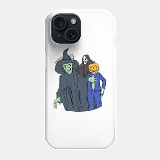 The Witch, the Pumpkin and Death Phone Case