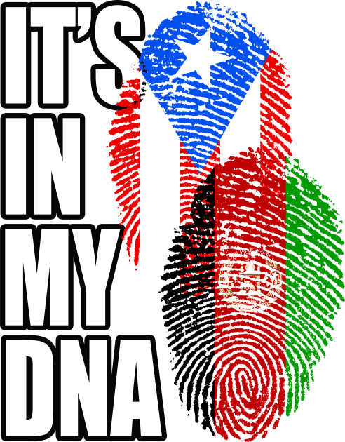 Puerto Rican And Afghan Mix DNA Flag Heritage Gift Kids T-Shirt by Just Rep It!!