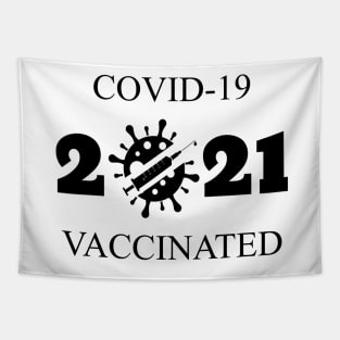 Covid I Am Vaccinated Black Letters Tapestry