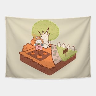 Pumpkin patch - Bunny's first autumn Tapestry