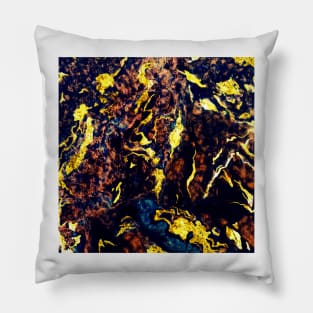 Black and gold marble textured Pillow