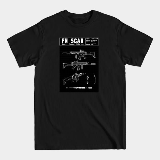 Discover FN SCAR SCHEMATIC - Assault Rifle - T-Shirt