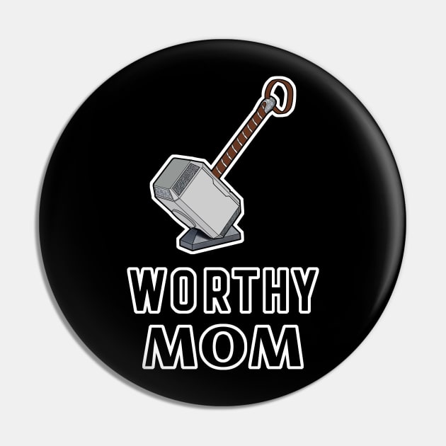 Worthy Mom Mjolnir Thor's Hammer Pin by aaallsmiles