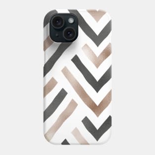 Rose gold chevrons III Phone Case