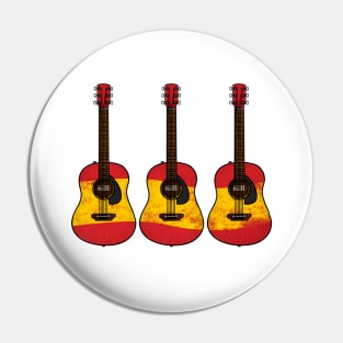 Acoustic Guitar Spanish Flag Guitarist Musician Spain Pin