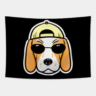 Beagle Gangsta Rap 90s Dog Owner Retro Funny Dog Tapestry