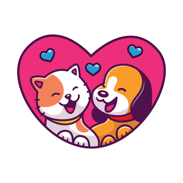 Cute Dog And Cute Cat Cartoon (2) by Catalyst Labs