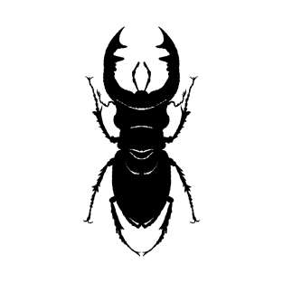 Black silhouette of a deer beetle T-Shirt