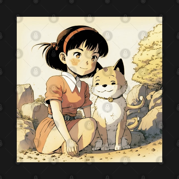 Girl & Shiba Inu's Endearing Bond by WabiSabi Wonders