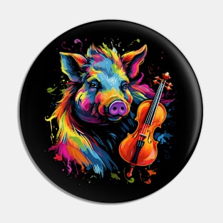 Wild Boar Playing Violin Pin