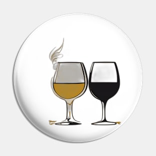 Toast to Elegance - Wine and Whiskey Glass Art No. 652 Pin