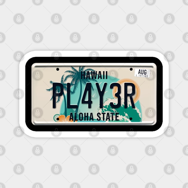 Player word on license plate Magnet by SerenityByAlex