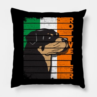 Rottweiler Irish Flag Pillow