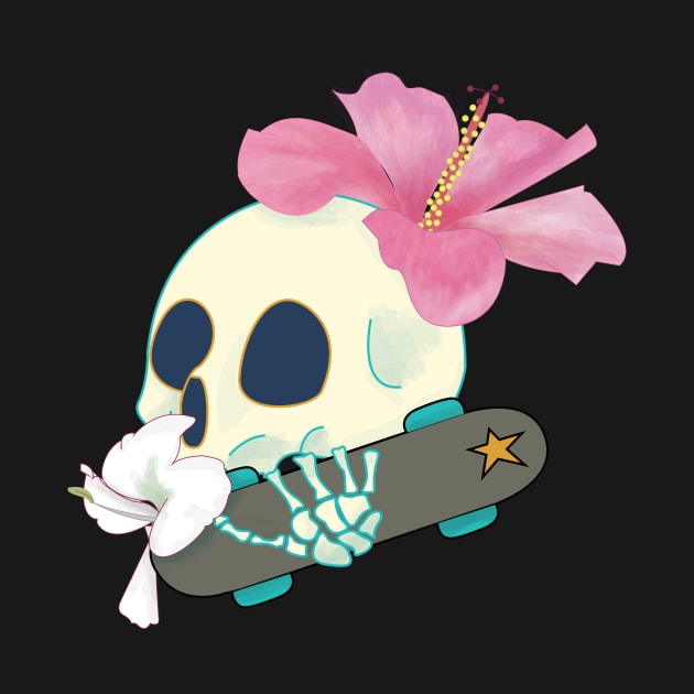 Cuban Flowers - skull by RenYi