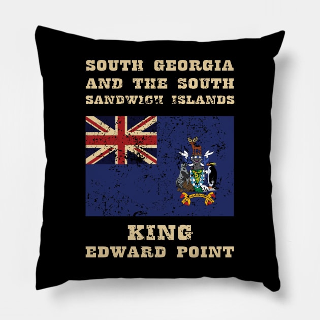 Flag of South Georgia and the South Sandwich Islands Pillow by KewaleeTee