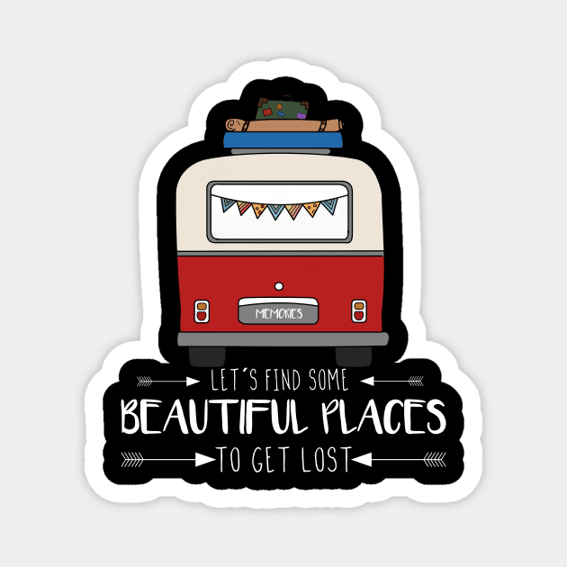 Get lost in beautiful places Magnet by TheGreenside