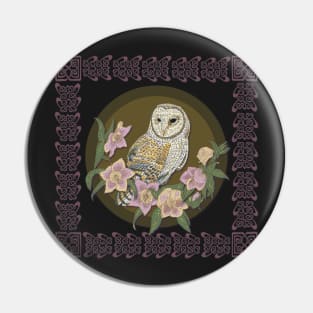 Celtic Barn Owl with Hellebore Pin