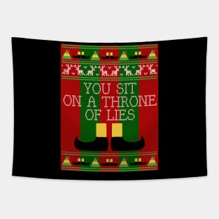 Throne Of Lies Elf Quote Christmas Knit Tapestry