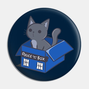 Cat In a Blue Box Pin