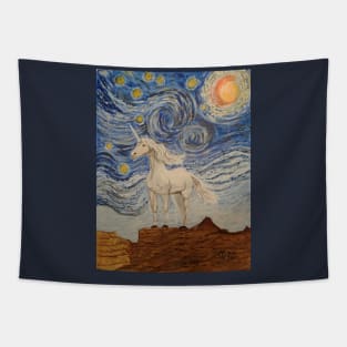 Unicorn Starry Night Tapestry