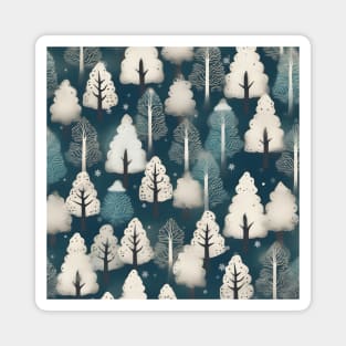 Chiyogami pattern, Japanese style trees Magnet