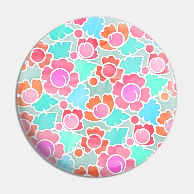 Pastel Tropical Floral Pattern Design with watercolor texture Pin by micklyn