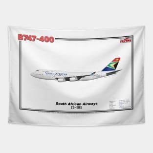 Boeing B747-400 - South African Airways (Art Print) Tapestry