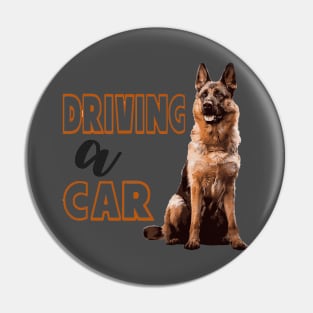 Dog Driving A Car Pin