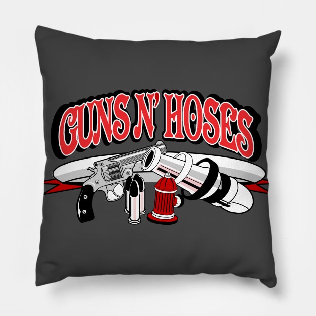 Guns and Hoses Pillow by LostHose