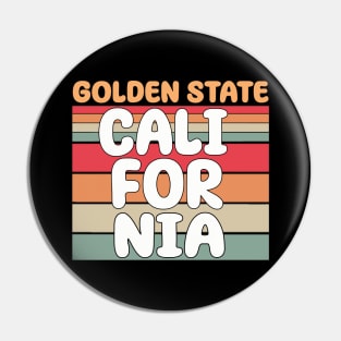 Golden State California Retro Pin