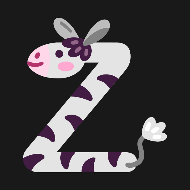 Letter Z zebra animal alphabet back to school by AwesomeDesignArt