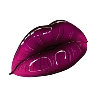 Big lips with dark purple lip color gloss T-Shirt