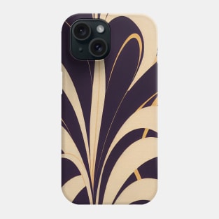 Art Deco Geometric Fountains Navy, Cream, and Yellow Phone Case