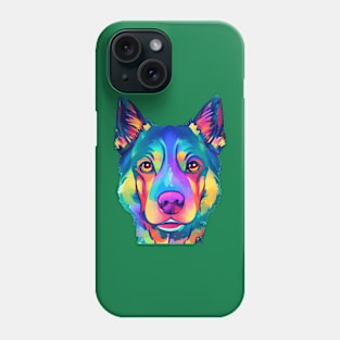 Colorful Face Dog Painting Phone Case