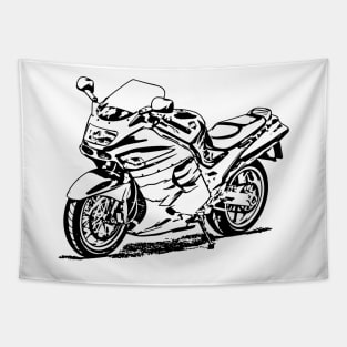 ZZR1100 Motorcycle Sketch Art Tapestry