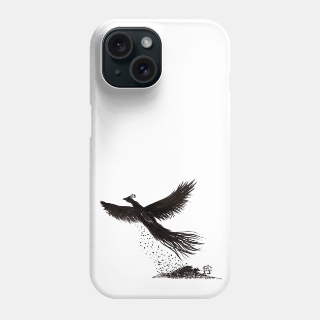 Phoenix raising from the ashes Phone Case by Pragonette