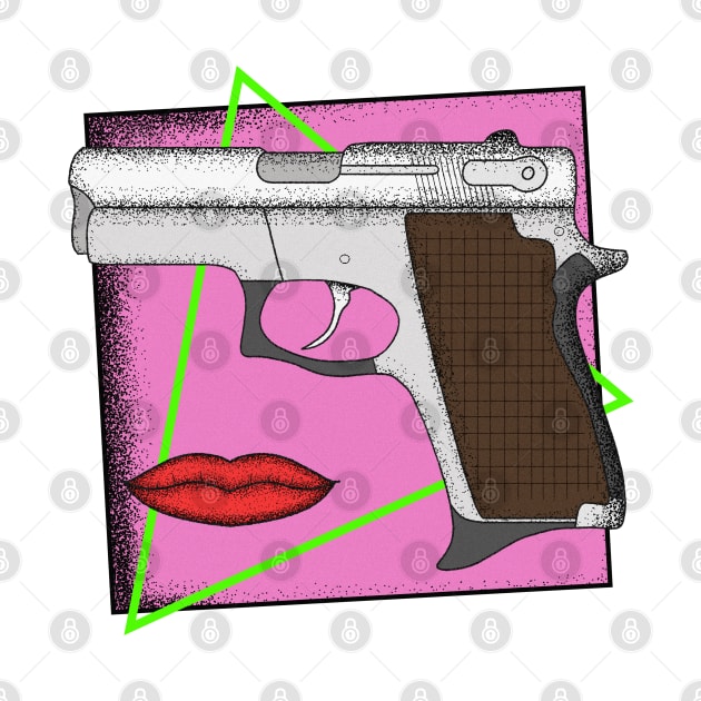 Retro Pistol and Lips by ColiasCorp.