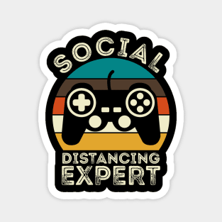 Social Distancing Expert Gaming Vintage Video Gamer Gift Magnet