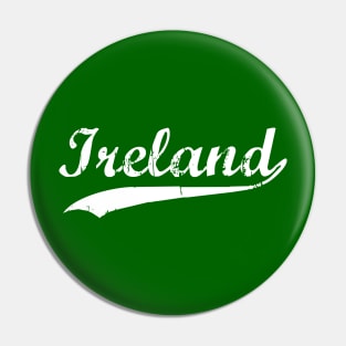 Ireland Pride Vintage Retro St Patricks Day Varsity White Pin