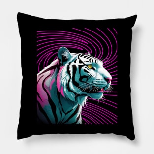 WHITE BENGAL TIGER NEON THEMED Pillow