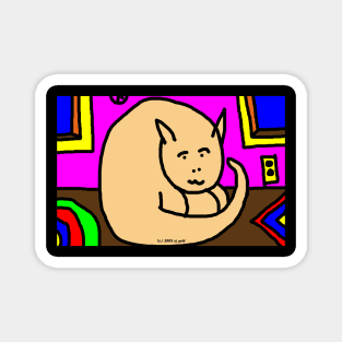 Cartoon Cat at Home Magnet