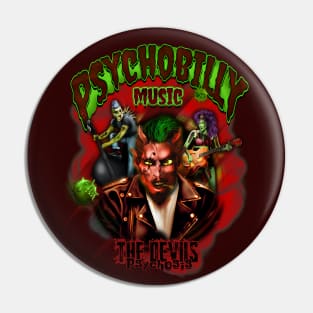 Psychobilly Music Pin