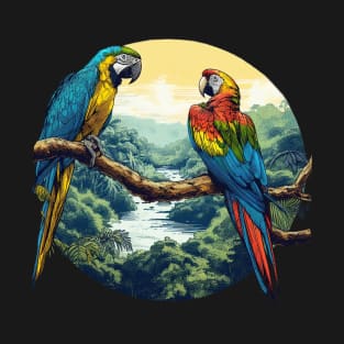 Exotic Colorful Parrots T-Shirt