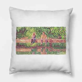 Picnic at the Bridge - Mosaic Pillow