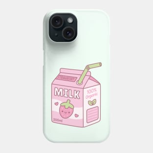 Cute Strawberry Milk Carton Box Phone Case